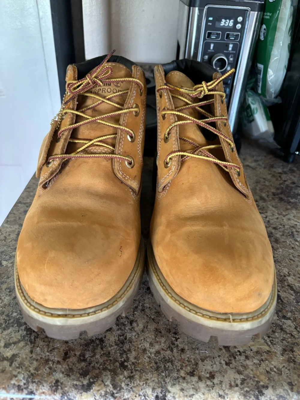 Timberland Wheat Nubuck Waterproof Lace-Up Work Boots - Picture 4 of 16